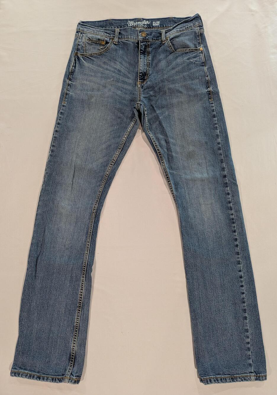 Wrangler Retro Jeans Mens 34x36 Blue Wash Slim Boot Stretch Denim Bangladesh